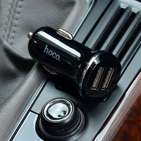 Hoco Z1 2.1A Dual USB Fast Car Charger - Black